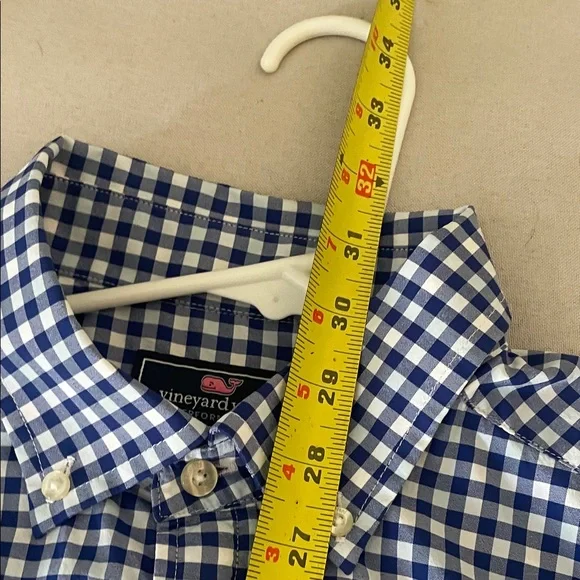 Vineyard Vines Royal Blue Gingham Button-Down Shirt - Picture 6 of 7